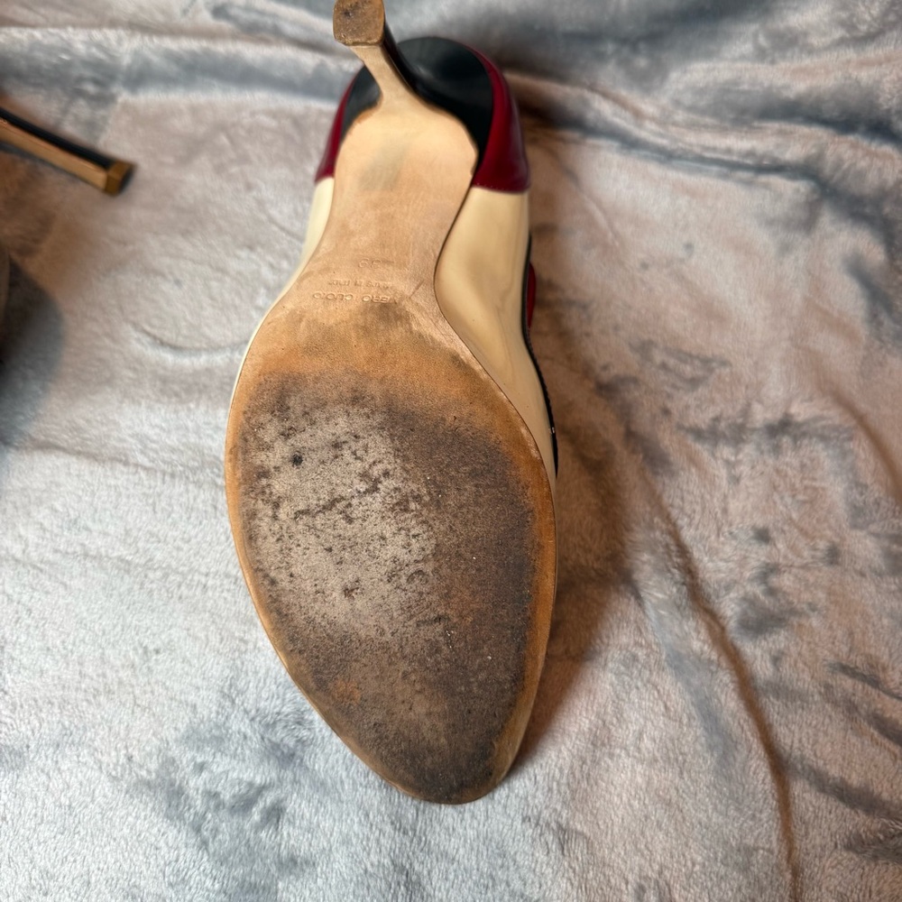 DSQUARED2 Red and Cream Mary Jane Heels - Picture 11 of 12